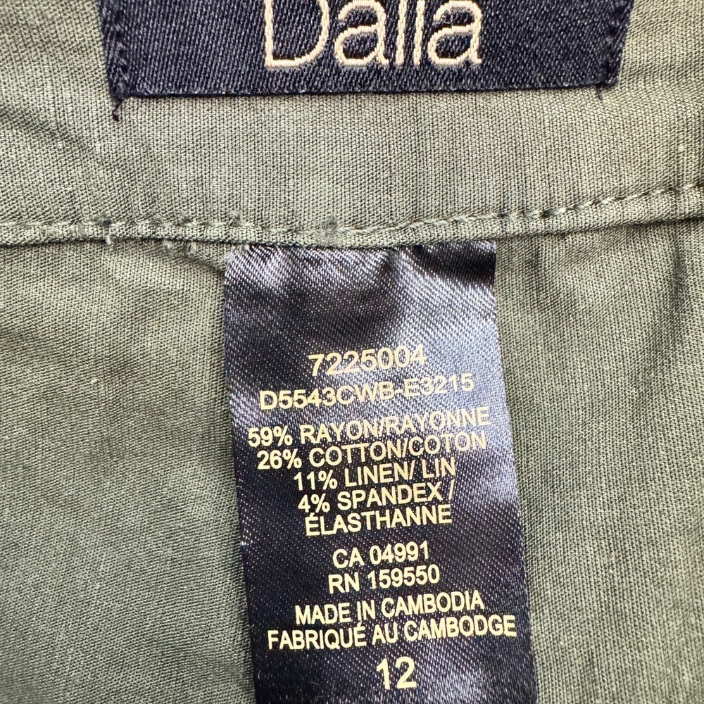 Dalia Cotton Linen Blend Pants Olive - Picture 4 of 8